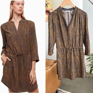 Aritzia Babaton Bennett Brown Print Dress